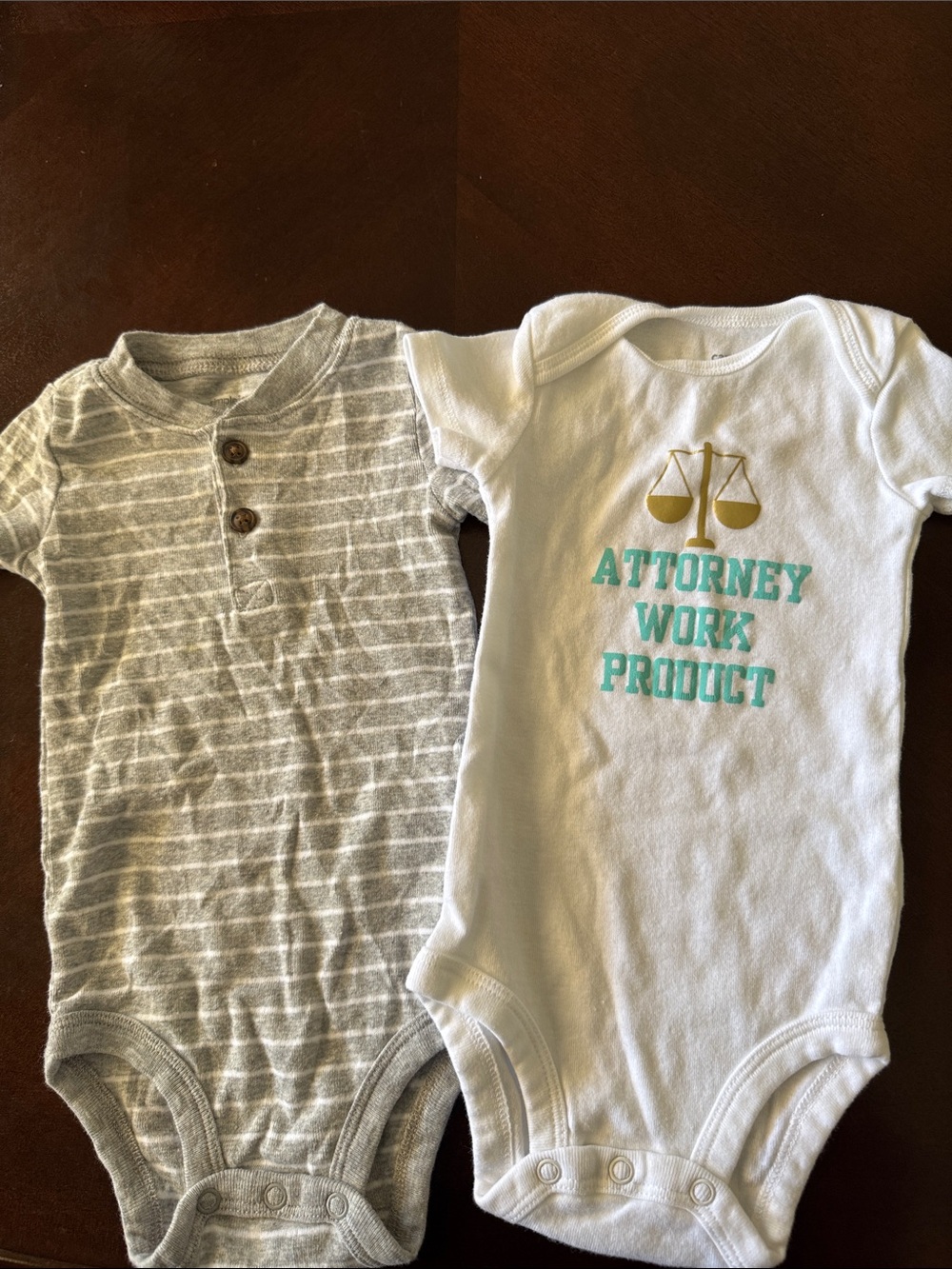 Unbranded White & Gray Kids One-Piece Bodysuit Set